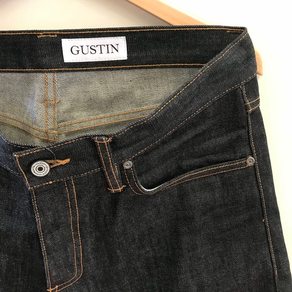 Gustin #77 cone black Straight raw Selvedge Jeans - Picture 2 of 5